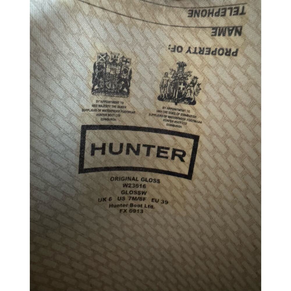 Hunter Original Gloss Tall Black Rain Boots W23616 US 7 - Picture 3 of 12